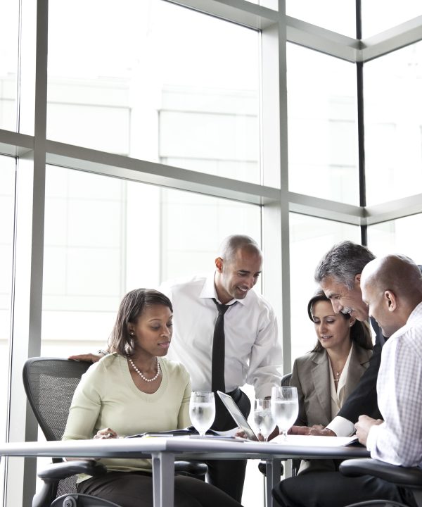Business people in a meeting at a conference table